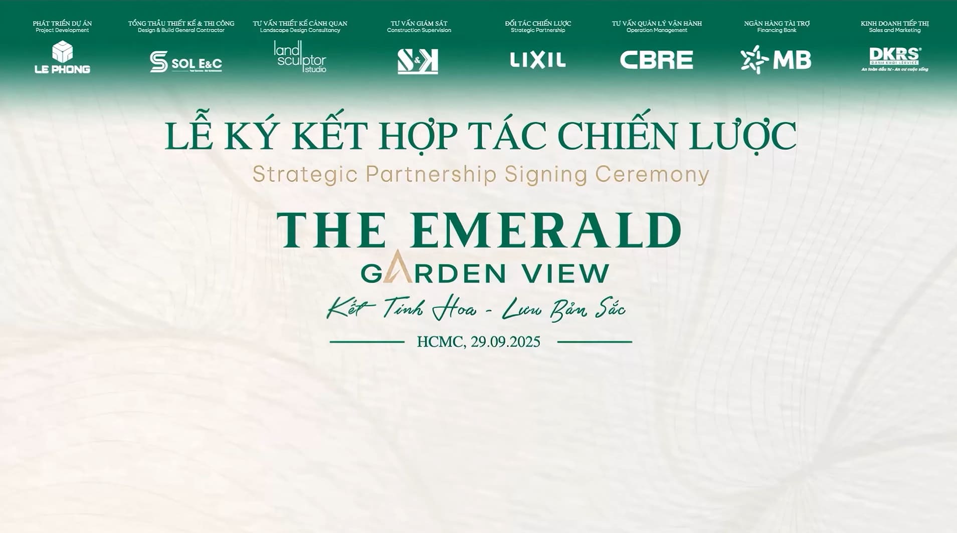 LÊ PHONG GROUP KÝ KẾT HỢP TÁC CHIẾN LƯỢC DỰ ÁN THE EMERALD GARDEN VIEW